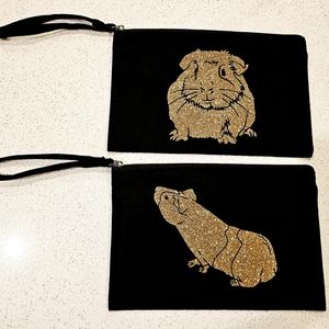 Two Guinea Pig Pouches with Zipper